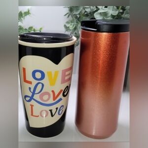 2 Starbucks Tea/Coffee Travel Mugs
